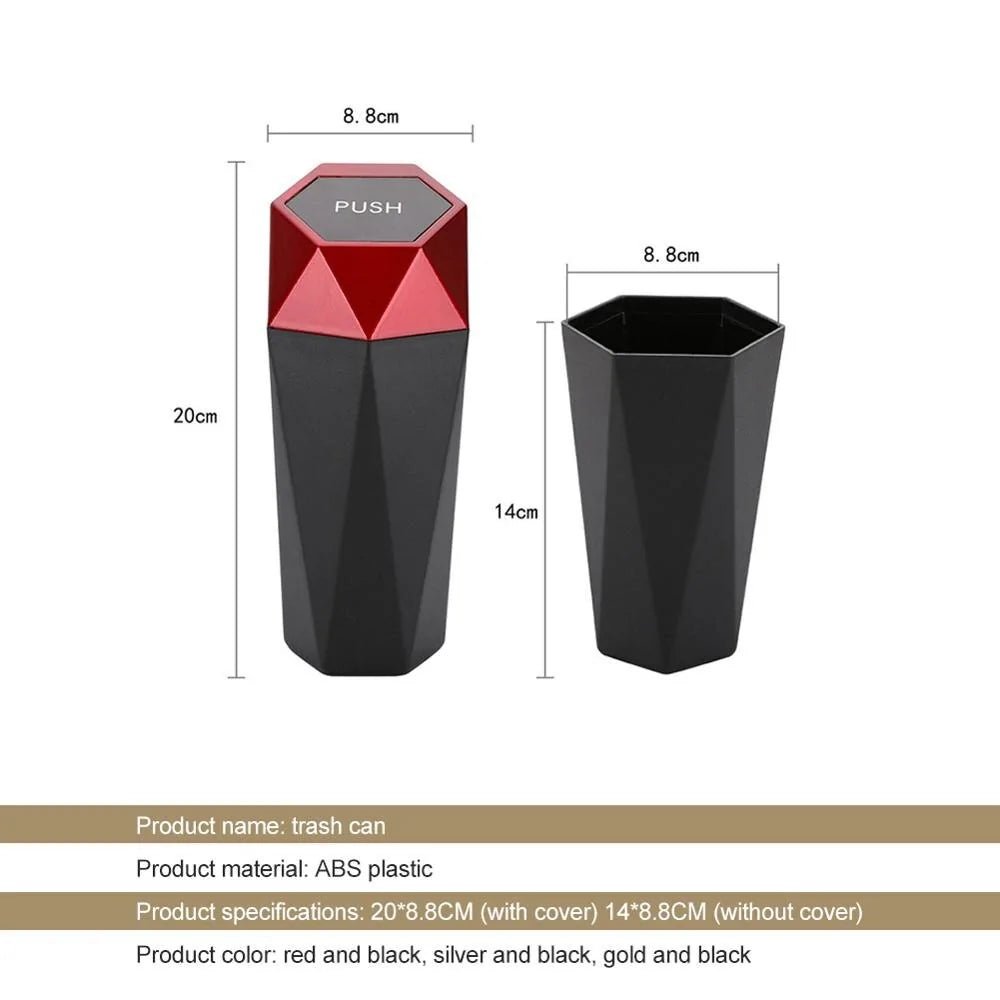 Plastic Car Trash Garbage Can Holder Bin Box - Iquality