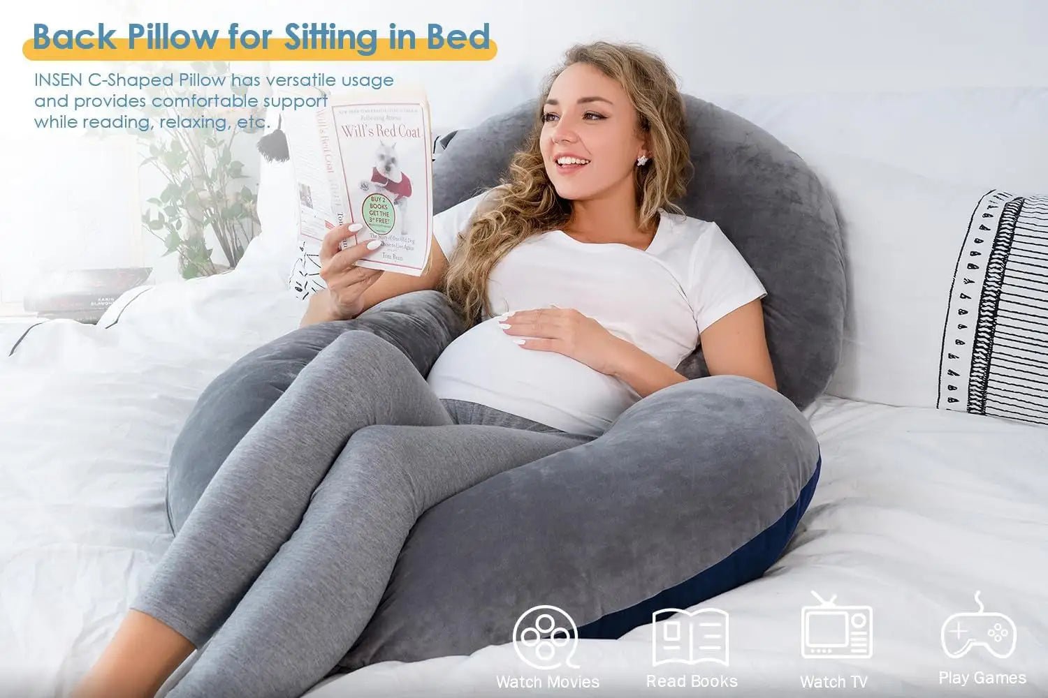 Ultimate Comfort C - Shaped Pregnancy Body Pillow - Iquality