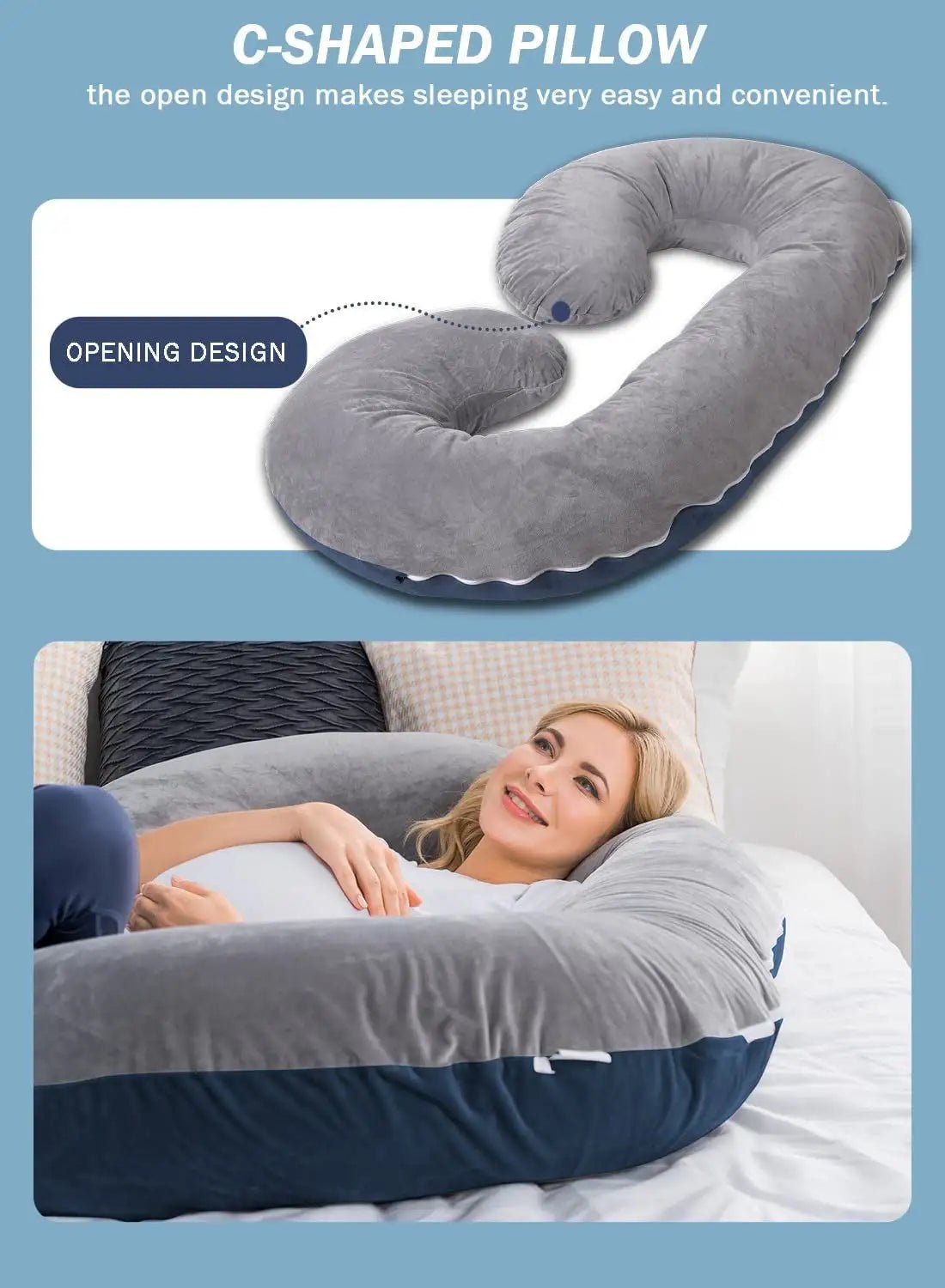 Ultimate Comfort C - Shaped Pregnancy Body Pillow - Iquality